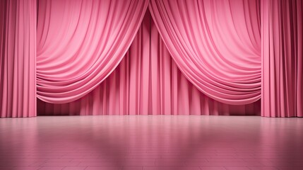 Beautiful pink stage curtains