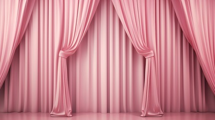 Beautiful pink stage curtains