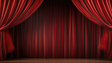 Beautiful red stage curtains