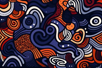 Fototapeta premium Classic, vintage, and retro theme dark doodles abstract wallpaper design