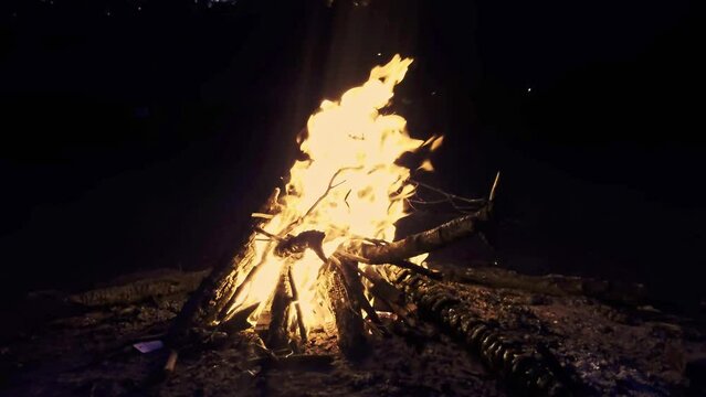 Campfire slo-mo in Dolny Slask Poland