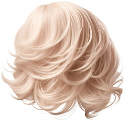 Fototapeta premium Female wig isolated on transparent background. PNG