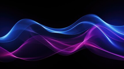 A black background with a blue and purple wave design