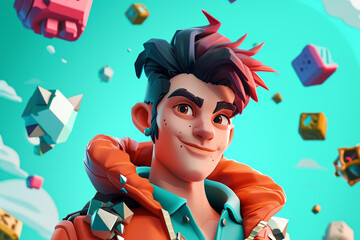 game character background 3d stylish wallpaper illustration