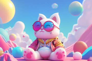 Fototapeta premium game character background 3d stylish wallpaper illustration