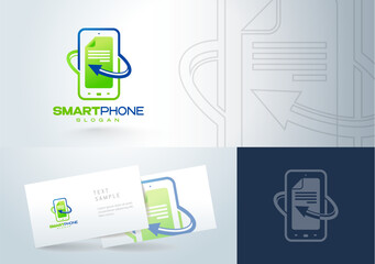 Logo Smatrphone read files. And business card. Template design vector.