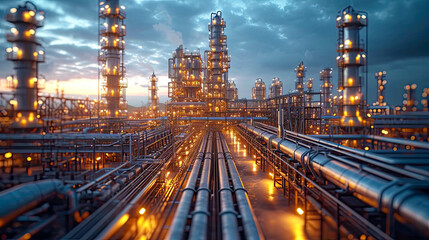 Fototapeta na wymiar Oil and gas industry, Refinery plant