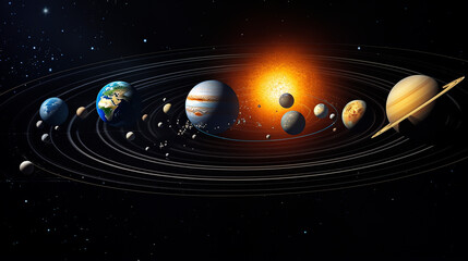 solar system and space object. elements of this image furnished by NASA on dark background