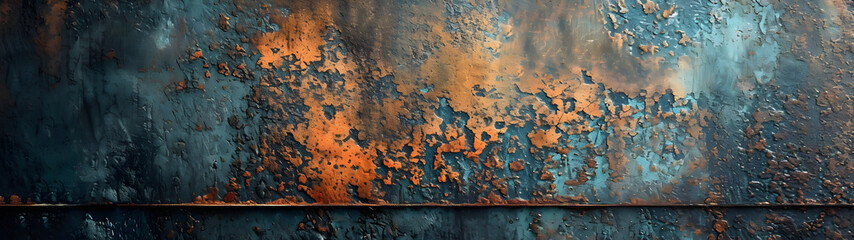 A striking blend of vibrant colors and decaying rust on a metal surface evokes a sense of abstract beauty and the passing of time