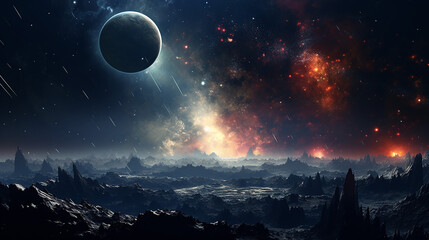 Fototapeta na wymiar space sci fi a stars planets nebulas