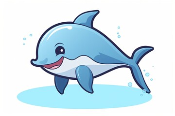 Obraz na płótnie Canvas A cute graphic illustration of a dolphin fish