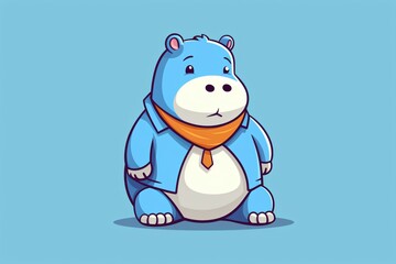 Cartoon illustration of a hippopotamus