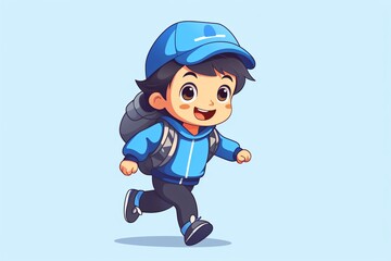 Cartoon character illustration of a cute boy