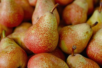 Fresh sweet pears close up.