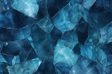 Abstract background - computer-generated image. Stained-glass blue pattern. Chaos lines. For web design, desktop wallpaper, covers