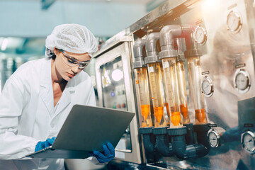 medicine factory scientist worker work in Laboratory Plants Process. medical doctor working...