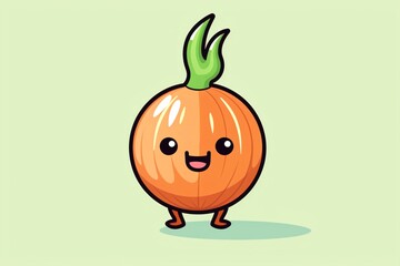 Obraz premium A cute cartoon illustration of an onion