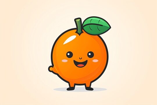A cute cartoon illustration of an orange