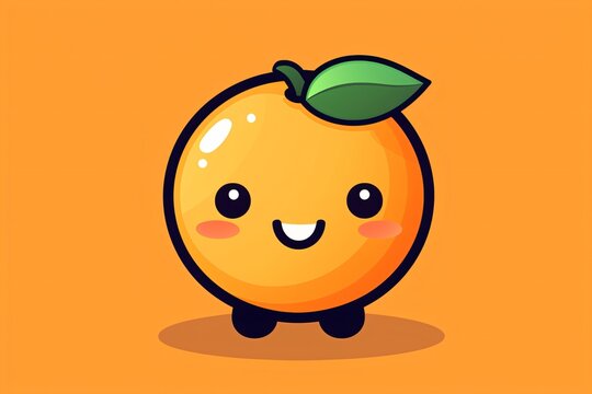 A cute cartoon illustration of an orange