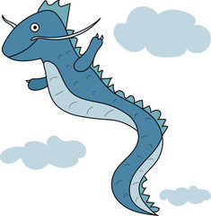 청룡 용 캐릭터 일러스트