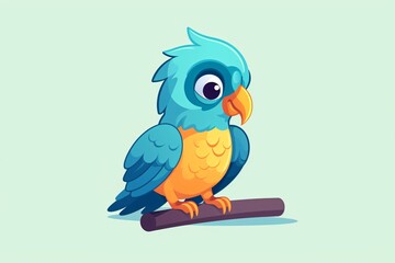 A cute illustration of a parrot