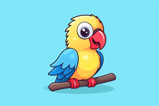 A cute illustration of a parrot