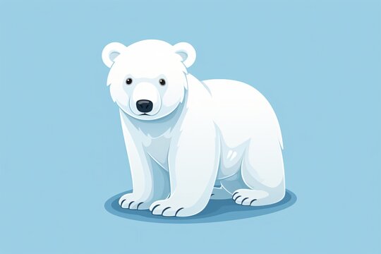 A cute cartoon illustration of a polar bear