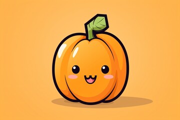 A cute cartoon character of a pumpkin