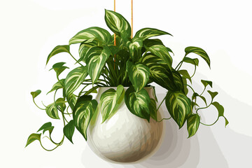 Potted plants for home and garden ,ornamental tree named peace lily.in a white pot Shot in the studio, white scene