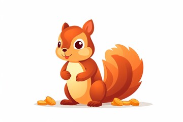 Fototapeta premium A cute squirrel cartoon character graphic illustration