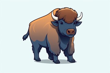 A cute bull cartoon character