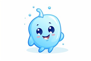 A cute water droplet cartoon character graphic illustration