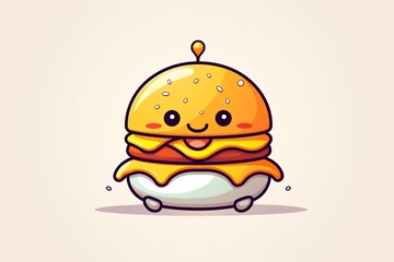 A cute burger cartoon character graphic illustration