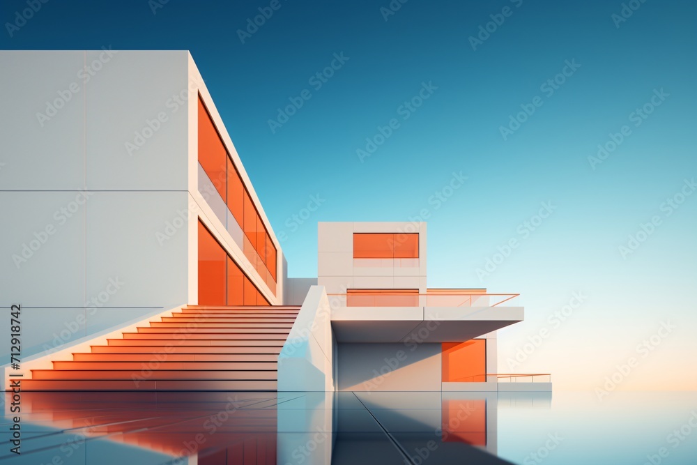 Poster modern and futuristic building architecture design