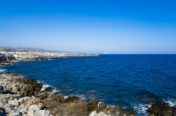 Fototapeta na wymiar Landscape of the coastline of the Greek island, panorama
