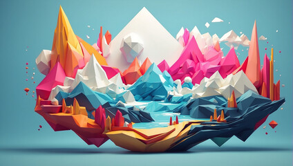 illustration design of Low-poly vibrant abstract background. colorful, Geometric, Shapes