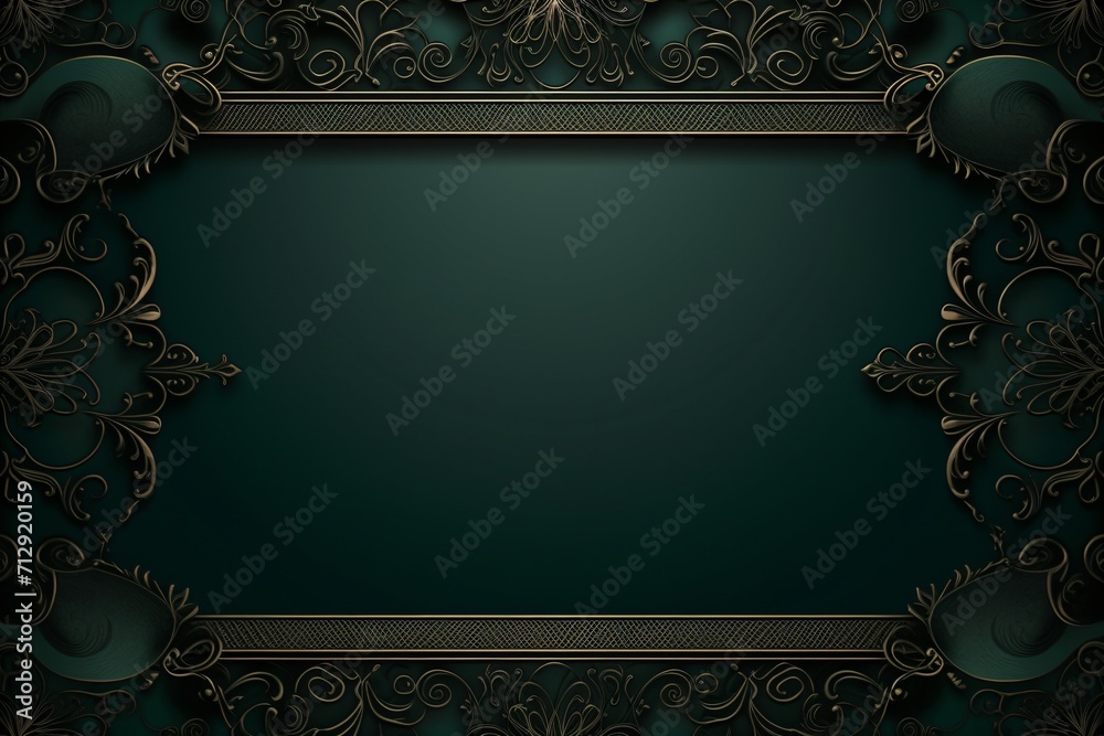 Wall mural green color card design with empty space for copy