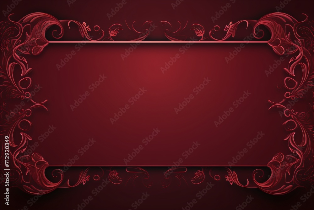 Wall mural maroon card with empty space for copy