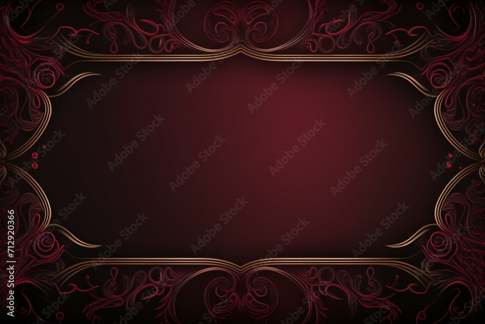 Wall mural maroon card with empty space for copy