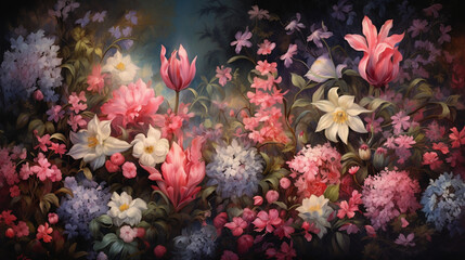 Obraz na płótnie Canvas flowers in the colourful