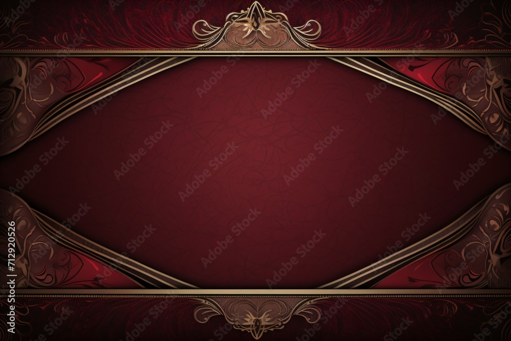 Wall mural red colored card design with a frame on the border for greeting card design or banner design