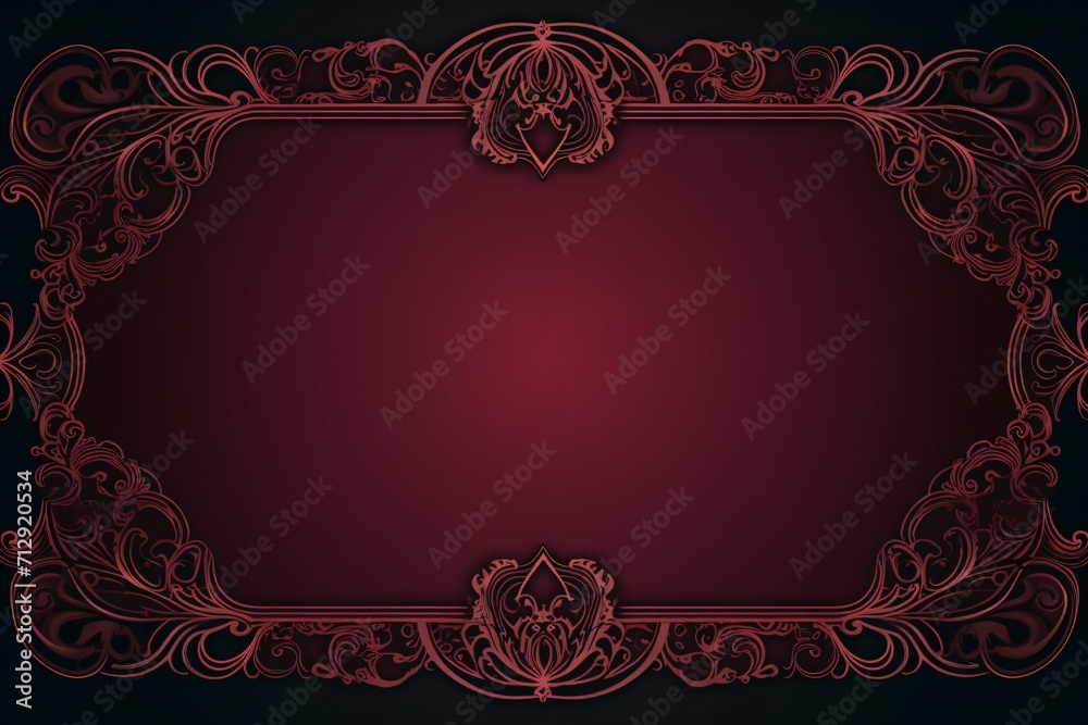 Wall mural red colored card design with a frame on the border for greeting card design or banner design