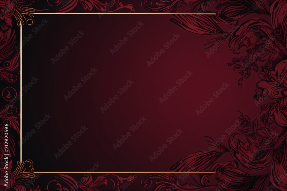 Wall mural red colored card design with a frame on the border for greeting card design or banner design