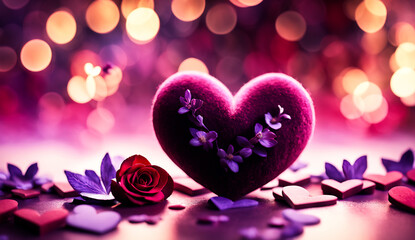 Valentine's day illustration ,background, romantic , heart background - obrazy, fototapety, plakaty