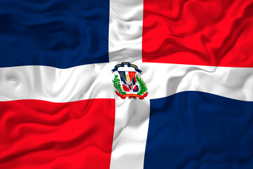 National flag  of Dominican Republic. Background  with flag  of Dominican Republic