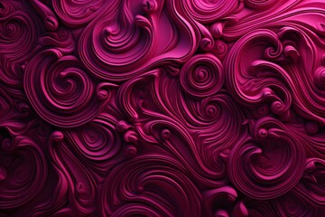 Pink or Magenta 3d texture background or wallpaper design with floral pattern