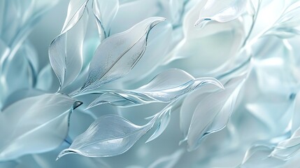 Jasmine leaves in a winter dance, delicately adorned with calming ice crystals.