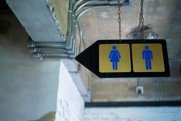 Obraz premium Entrance signs for women's and men's bathrooms