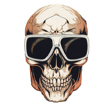 Skull illustration for t shirt design. Graphic resource ready for print and easy to use. Rock underground hipster.