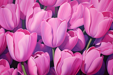 Obraz premium Background of pink tulips. Barbiecore